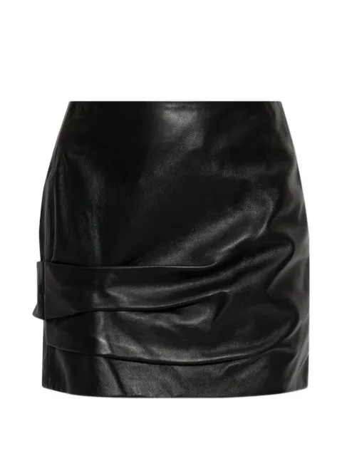 ISABEL MARANT Agnes draped leather mini skirt Black JU0532FAD3B05I