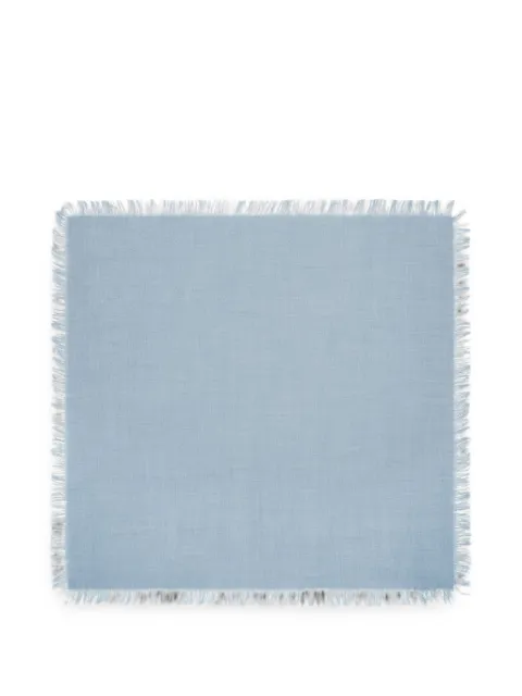 BOMPARD fringed twill wool scarf Blue A874