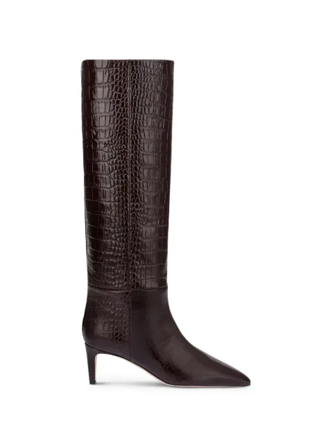 Paris Texas crocodile-effect leather boots Brown PX503XCOCO