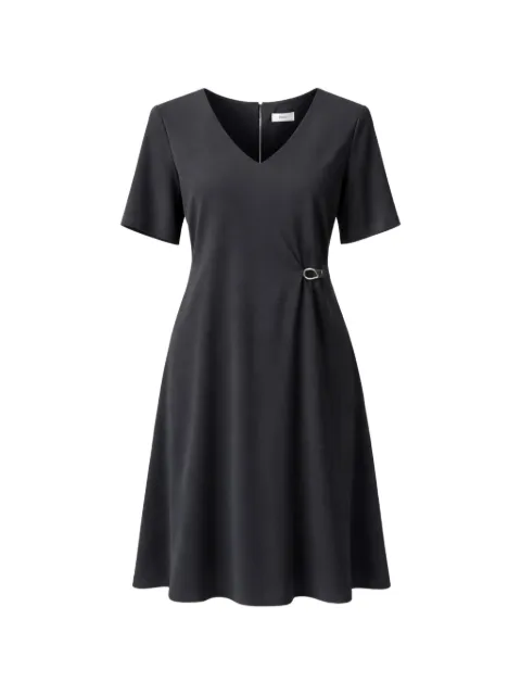 Herno buckle-detail V-neck midi dress Black AB000082D12885