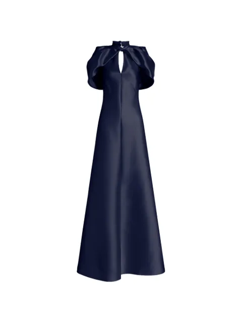 Alberta Ferretti cut-out cape-sleeves maxi dress Blue A04496628099