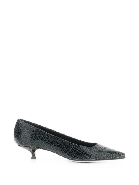 Aeyde snake-print ultra-pointed pumps Green A11PU0667073030226