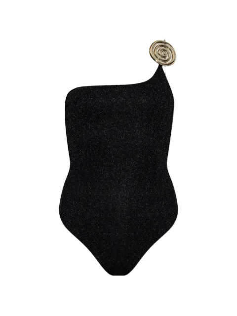 Oséree one-shoulder spiral-detail swimsuit Black MMF268