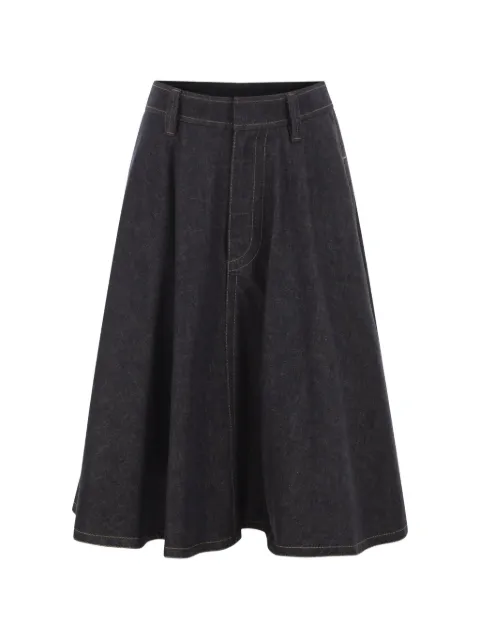 Brunello Cucinelli Monili-embellished flared midi skirt Blue ML134G4087C001