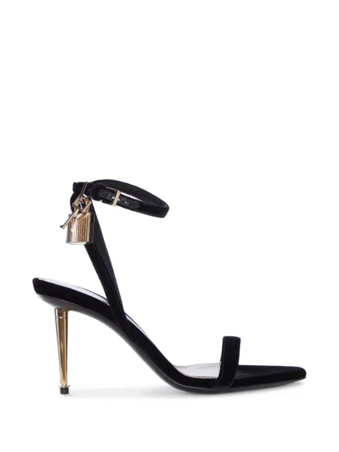 TOM FORD padlock-detail velvet sandals Black W2748TVE001P