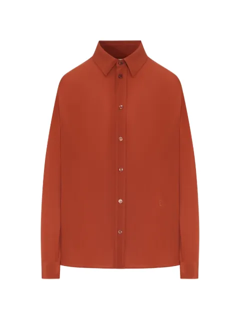 Saint Laurent long-sleeve silk shirt Orange 864595Y100W