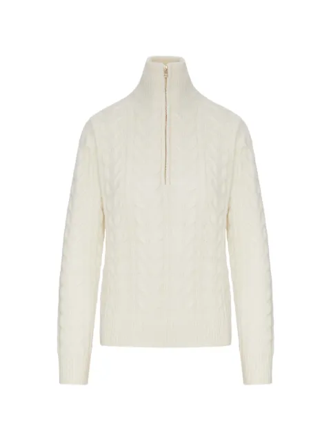 Max Mara cable-knit quarter-zip sweater Neutrals 2621366072600