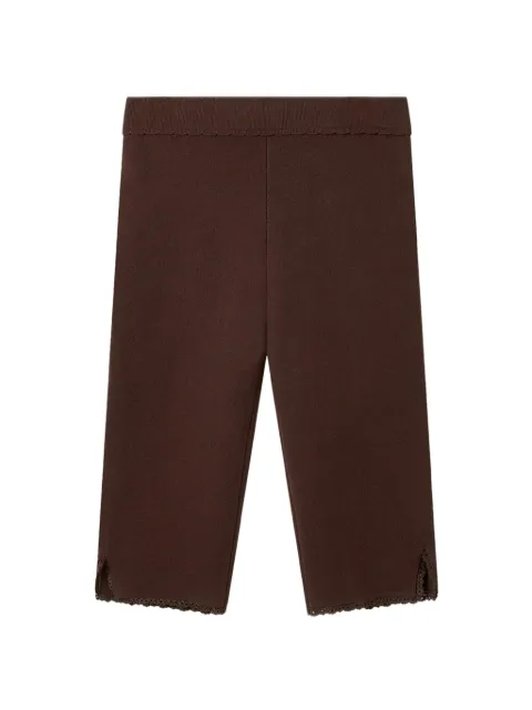 House of Sunny crochet-trim side-slit trousers Brown VOL2731