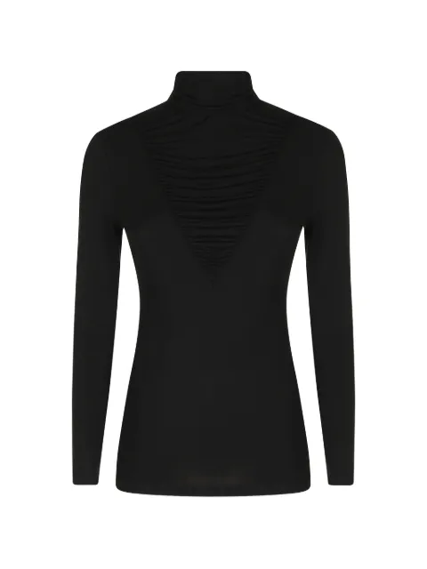 NISSA lyocell-wool-blend turtleneck top Black TOP16787