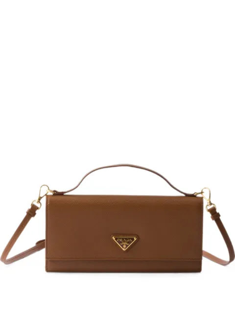 Prada mini Saffiano leather wallet Brown 1MT042QHH