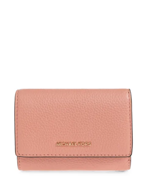 Michael Michael Kors logo-plaque pebbled-leather wallet Pink 32S5GYTP1L0