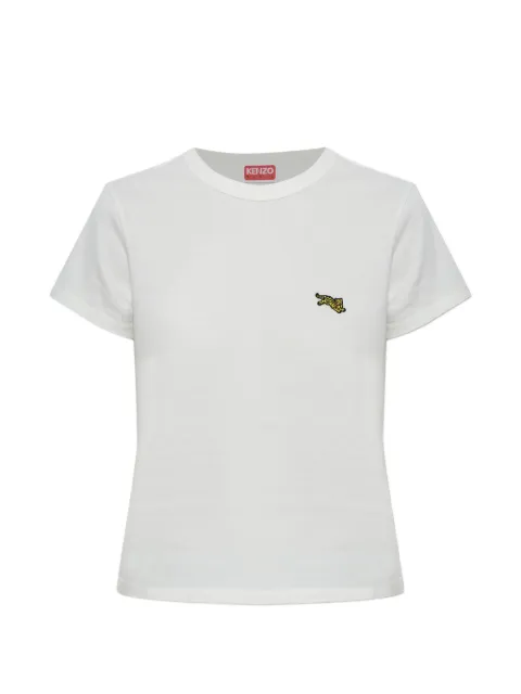 Kenzo Jumping Tiger-embroidered T-shirt White FG62TS2794SG