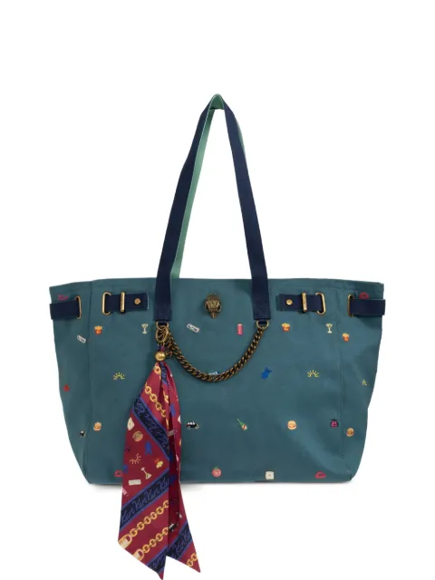Kurt Geiger London Solane embroidered tote bag Green SLOANESHOPPER0