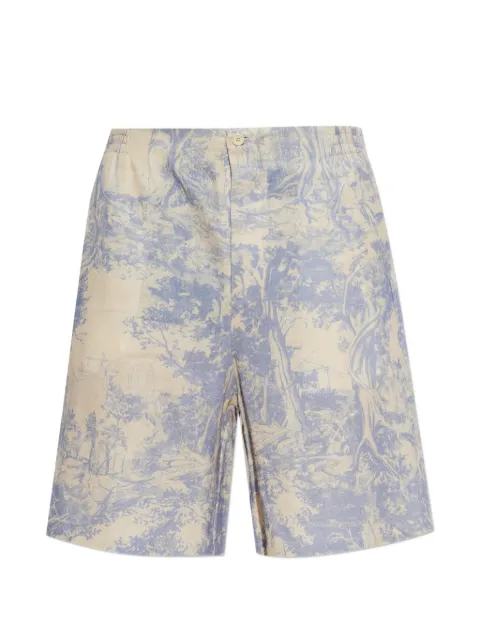 Off-White City Nature linen bowling shorts Neutrals 44MCB09KF26F005