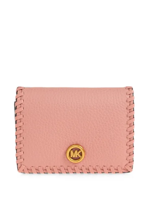 Michael Michael Kors whipstitch-trim leather card holder Pink 32T6A17D5U0