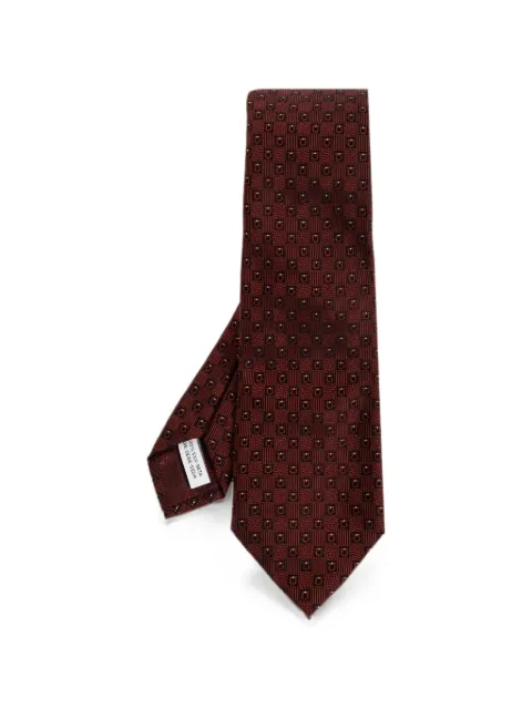 Ferragamo Gancini jacquard silk tie Red 794482