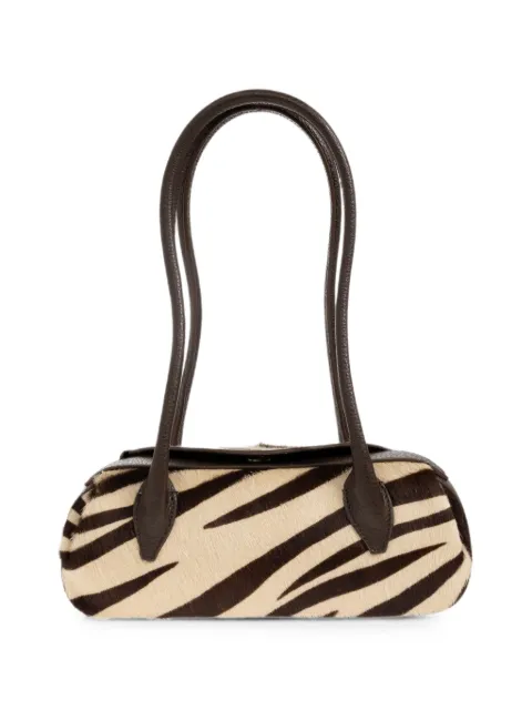Yuzefi Oyster zebra-print shoulder bag Neutrals OYSTERSHOULDERBAGMINIPONY