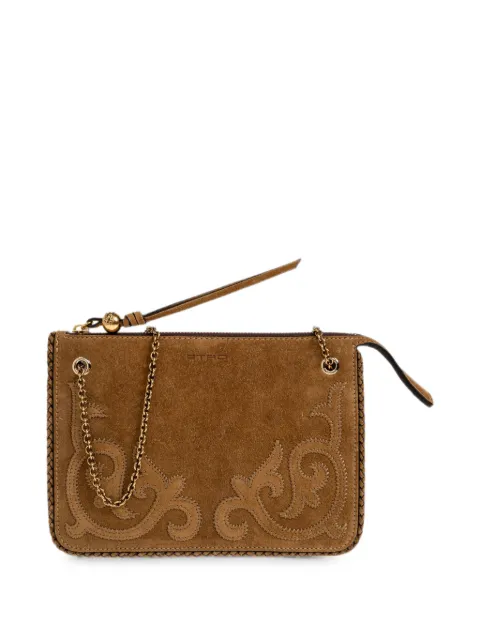 ETRO suede bag with logo Neutrals WP1C0026AE11M
