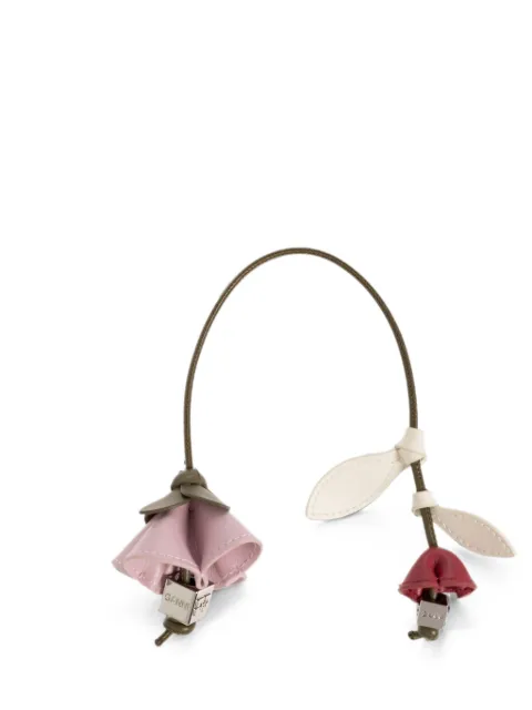 GANNI floral-motif bag charm Pink B301035512282
