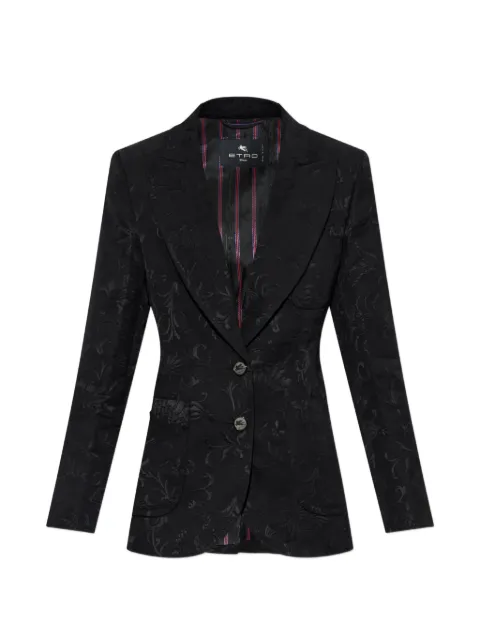 ETRO floral-jacquard single-vent blazer Black WRCA000999TJ446