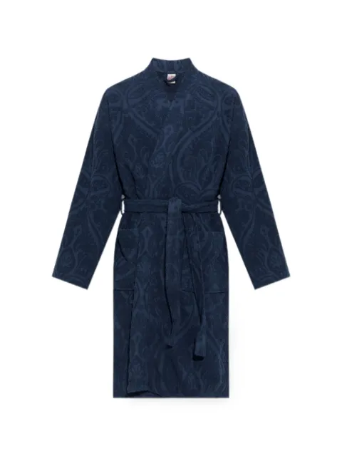 ETRO HOME paisley-jacquard bathrobe Blue UKFD0001AQ447