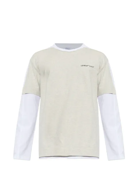 Off-White layered logo-print T-shirt Neutrals 2FB00565TW064