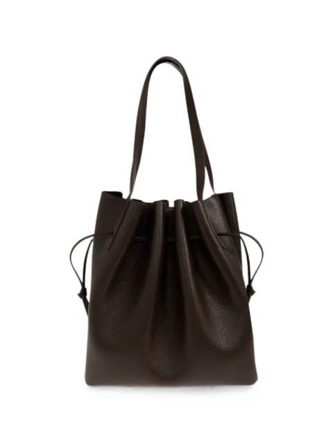 Yuzefi Scallop pebble-grain leather tote bag Brown SCALLOPTOTEPEBBLEGRAINLEATHER