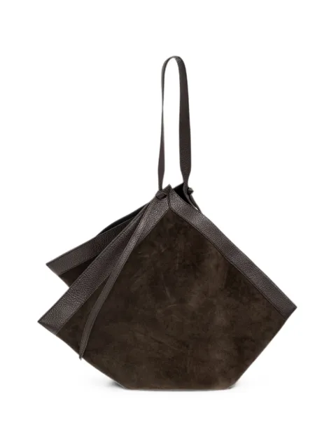 Yuzefi large Wonton leather tote bag Brown LARGEWONTONSUEDE
