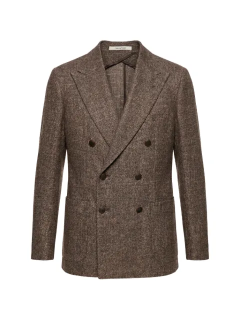 Tagliatore double-breasted wool blazer Brown 1SMC20KAIC90044U