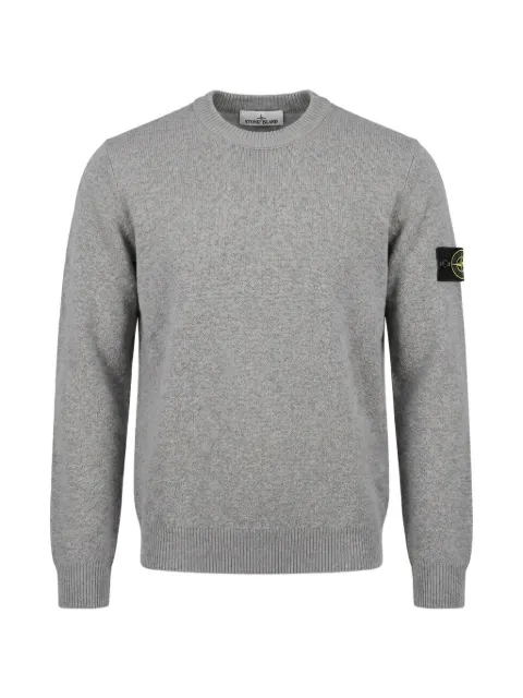 Stone Island logo-patch wool sweater Grey L2S155100011S01C4