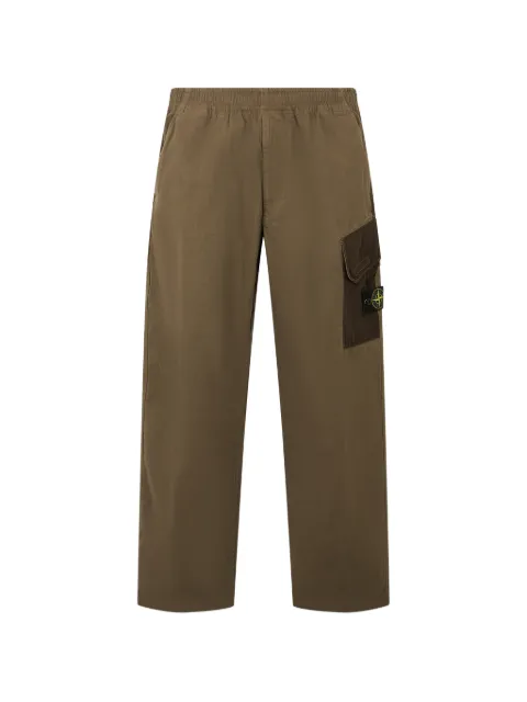 Stone Island 3100060 organic panama cotton + nylon trousers Green 3100060S0482