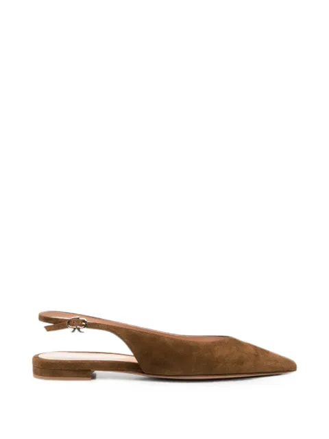 Gianvito Rossi slingback pointed-toe ballet flats Brown G9554605RICCAM