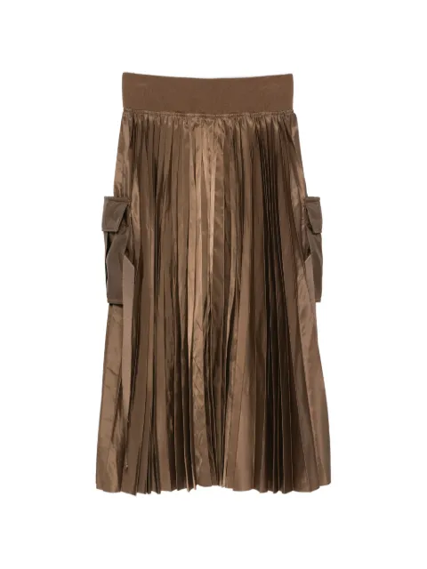 sacai pleated midi skirt Brown 2608584