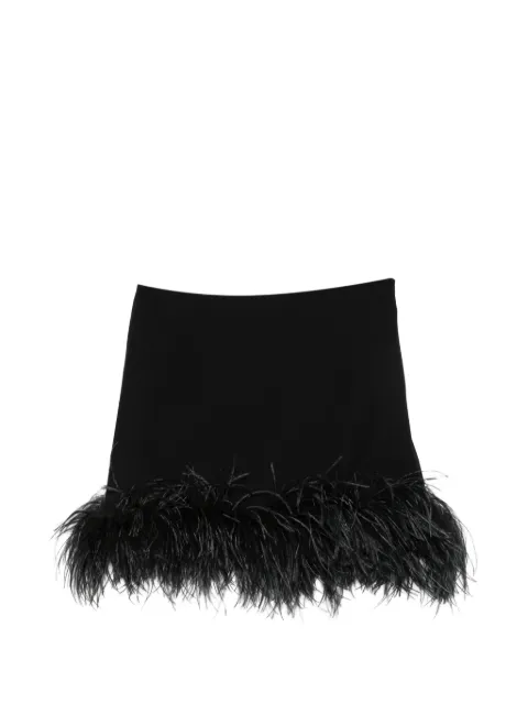 P.A.R.O.S.H. feather-trim skirt Black POKER26D630415P