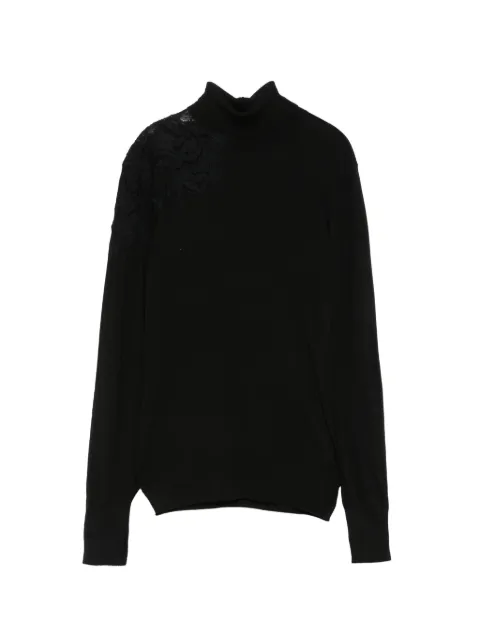 Ermanno Scervino lace-panel turtleneck sweater Black D495M310EAPATL