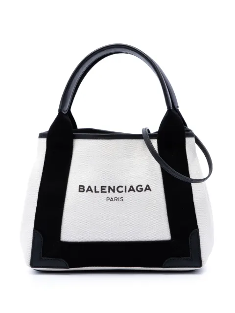 Balenciaga Pre-Owned 2018 Canvas Navy Cabas XS satchel Black YOYED07R3WSGM2EG