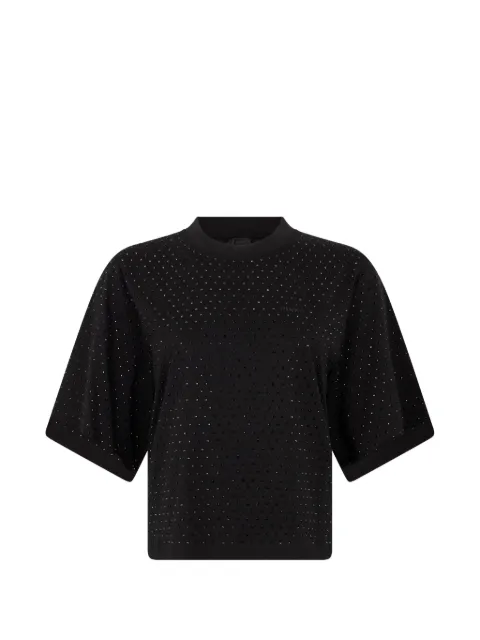 PINKO T-shirt with rhinestones and logo Black 104604A3GY
