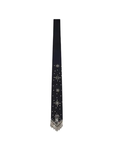 PINKO embellished fringed tie Black 107493A3K5
