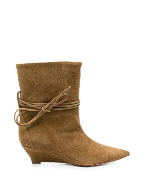 ODISSI bow-detail wedge boots Brown OD47028A24062