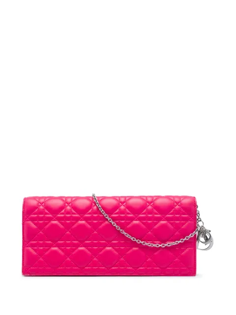 Christian Dior Pre-Owned 2013 Lambskin Cannage Lady Dior Chain Convertible Clutch crossbody bag Pink FC5E3D1JBS638IDA