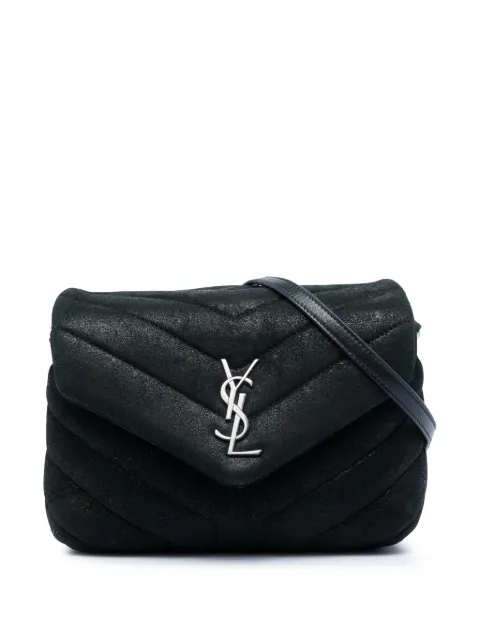 Saint Laurent Pre-Owned 2018 Toy Matelasse Glitter Suede Monogram LouLou crossbody bag Black VVZ5NSSGQILWVTWN