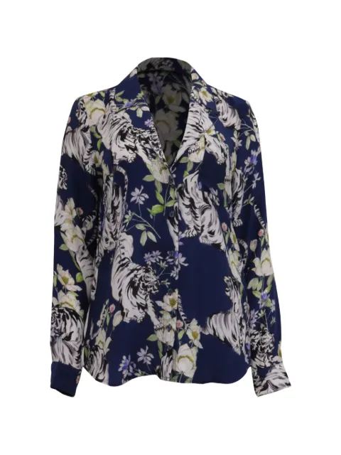 ANINE BING 2020s Blair tiger-print shirt Blue RFCPUCACL766563W