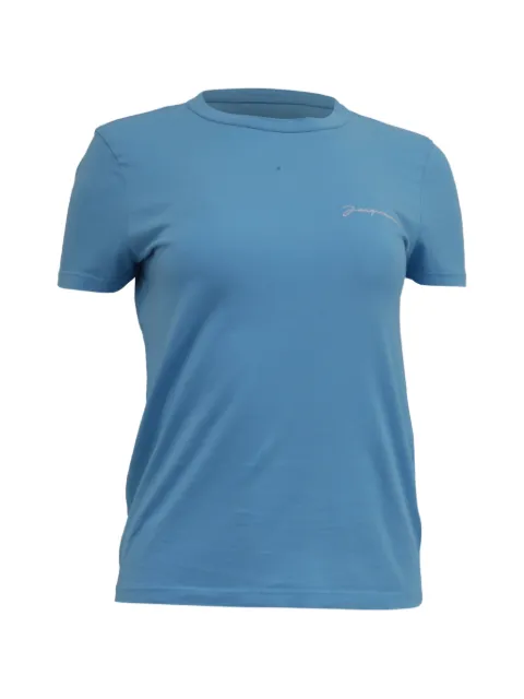 Jacquemus Pre-Owned Brodé logo-embroidered T-shirt Blue RFCPUCACL766549W