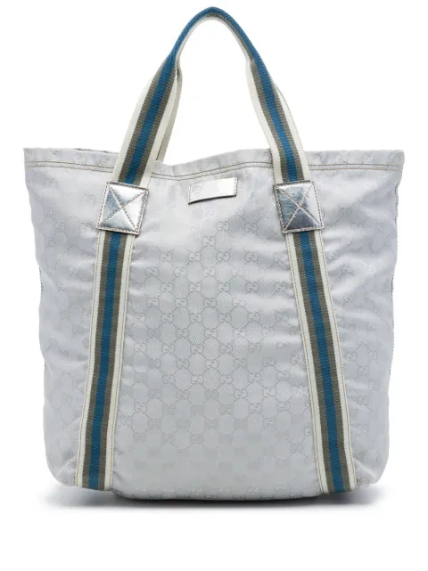 Gucci Pre-Owned 2016-2026 GG Canvas Web tote bag Grey VB6YR0L7OYXJ4VGT