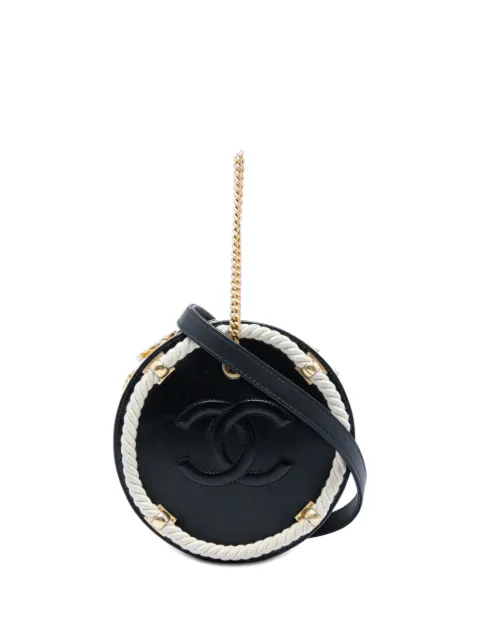 CHANEL Pre-Owned 2019 Crumpled Calfskin En Vogue Round Bag satchel Black E14SNSM2JD94D5F3