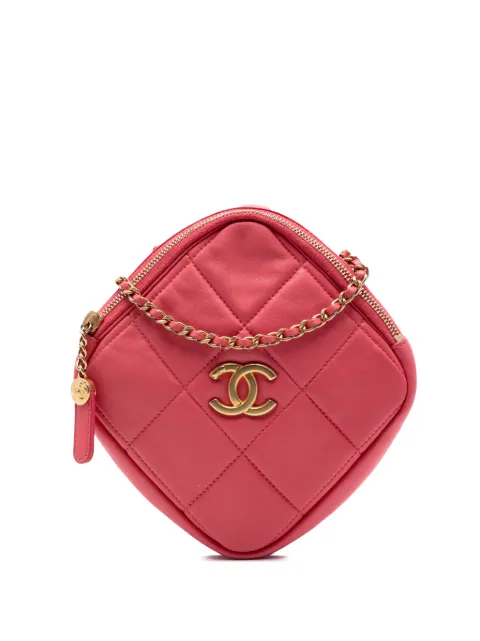 CHANEL Pre-Owned 2020 CC Quilted Lambskin Diamond Clutch with Chain crossbody bag Pink X2JSM3RN0IUFZQ9N