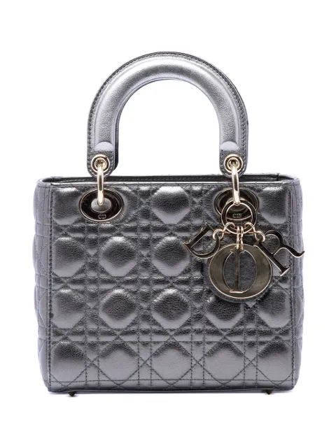Christian Dior Pre-Owned 2019 Small Metallic Lambskin Cannage My ABCDior Lady Dior satchel Grey X00S8DGSV5HGEMOY