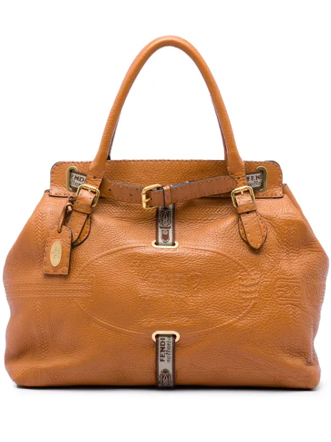 Fendi Pre-Owned 2000-2010 Large Leather Selleria Villa Borghese tote bag Brown VYQ8UE4VEI1ZC7RV