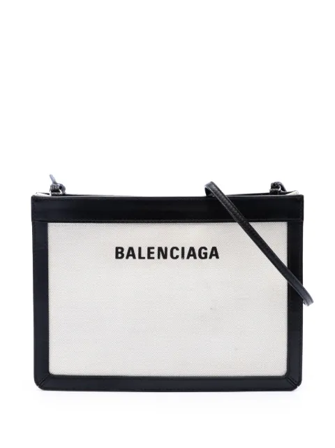 Balenciaga Pre-Owned 2019 Canvas Navy Pochette M crossbody bag Black UZJJ4BTIU0Y24IBW