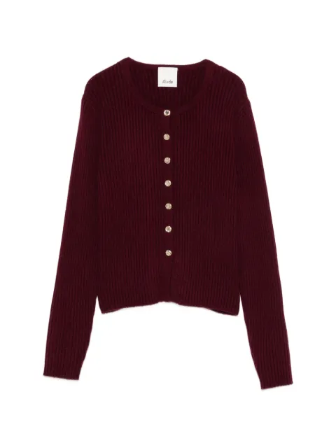 Allude ribbed-knit button-up cardigan Red 26517080
